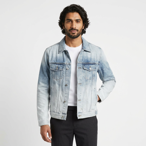 Custom Logo Printed Outdoor <b>Pullover</b> <b>Men</b> Denim <b>Jackets</b> Winter Fabric Made In Pakistan - Product Image 1