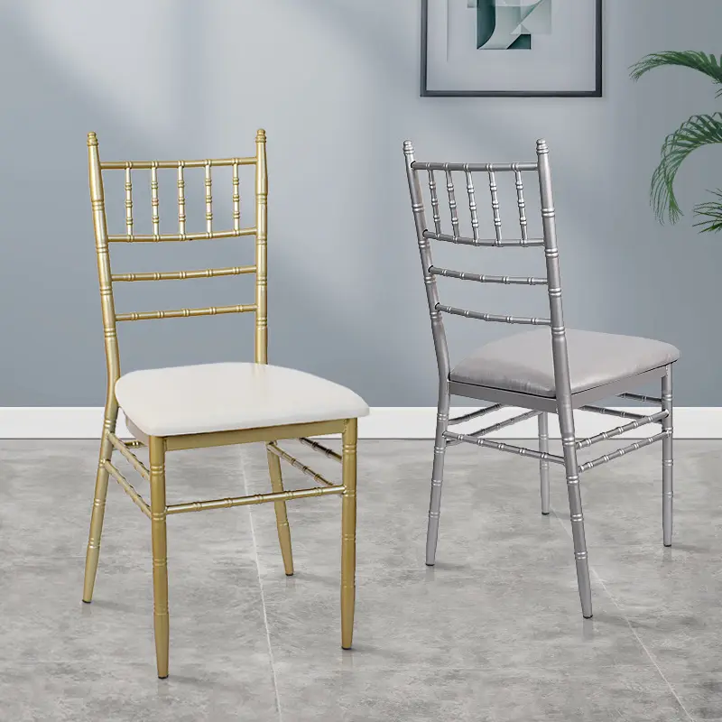 Popular Hotel Furniture Gold Bamboo Chair Event Chairs Cheap Metal Chameleon Stacking Dining Wedding Stainless Steel Modern