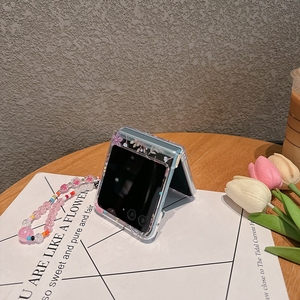 Funda de teléfono plegable de PC dura con patrón de flores IMD transparente de lujo con correa para <span class=keywords><strong>Motorola</strong></span> Moto <span class=keywords><strong>Razr</strong></span> 40 Ultra 5G Fold <span class=keywords><strong>5</strong></span> 4 - Product Image 5