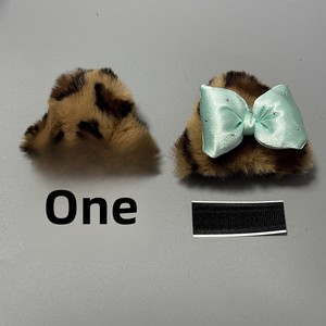 Helmhoes met luipaardprint, konijnenoren in bunny-stijl en afneembare strik voor motor-/skihelmen - Product Image 5