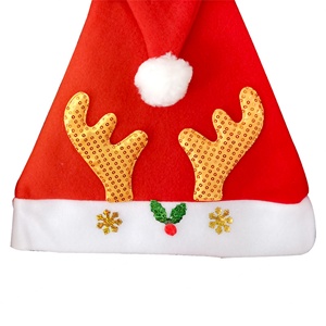 Chapeau de Noël en non-tissé avec lumières, motif Père Noël et elfe de dessin animé rouge clignotant, nouveauté hivernale pour adultes et enfants - Product Image 4