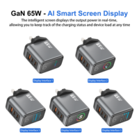 Adaptateur USB C 65W, prise UK, chargeur multi-appareils, chargeur GaN 65W pour MacBook Pro, pour iPhone, pour Samsung Galaxy, pour ordinateur portable