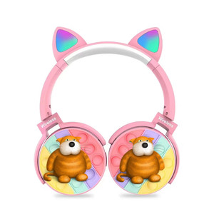 Auriculares de silicona Popping Push <span class=keywords><strong>It</strong></span> Bubble Auriculares estéreo montados en la cabeza con reducción de ruido inalámbrica Rainbow - Product Image 2