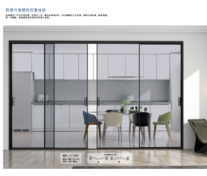 سلسلة أبواب منزلقة متينة لتقسيم المطبخ 35*18 مع مسارات داخلية علوي وسفلي - Product Image 3