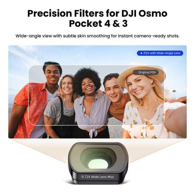 Factory Oem Beauty Wide Angle Lens Filter for DJI Osmo Pocket 4 Sports Camera Osmo Pocket 3 Accessories