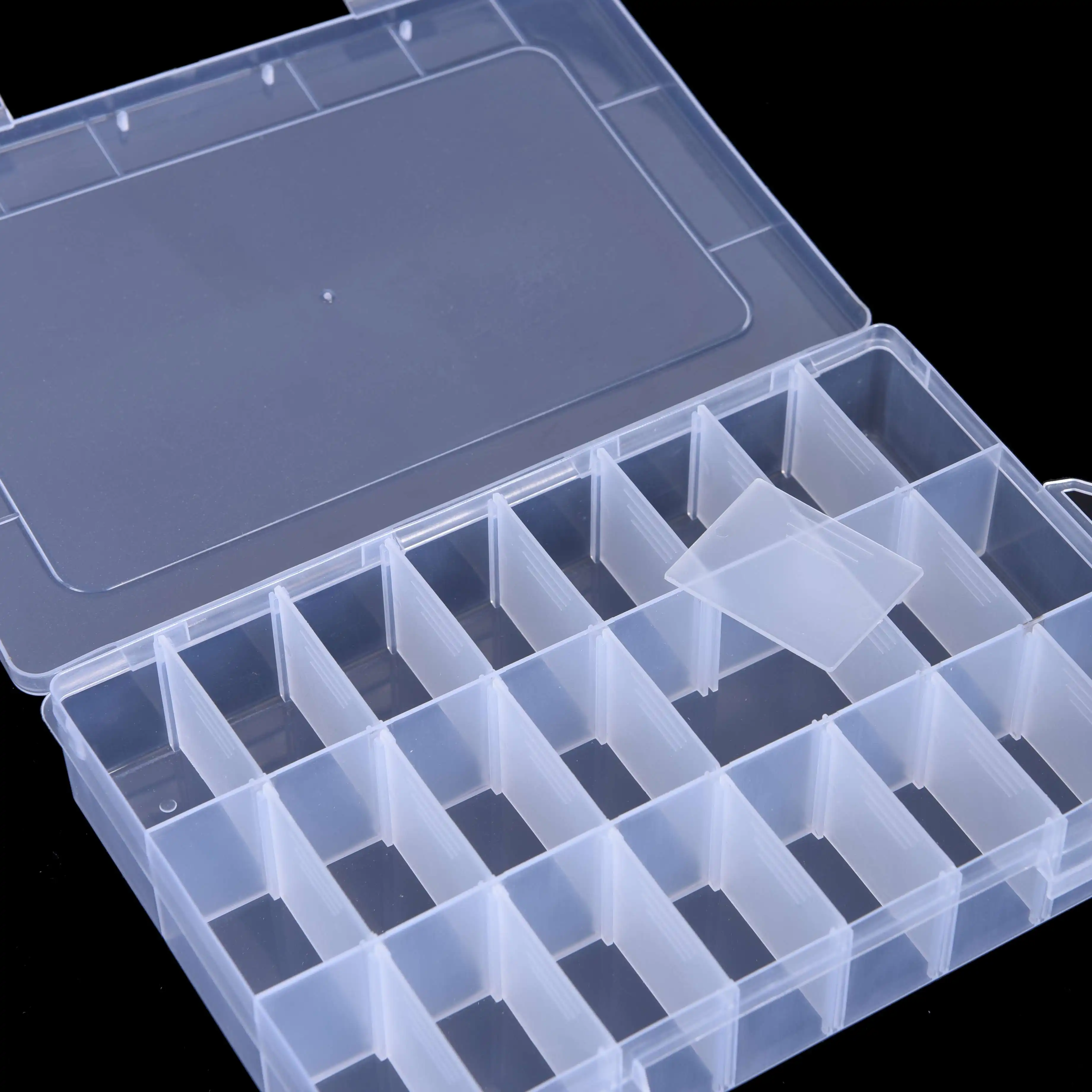 صندوق أجهزة عالية الجودة 24 شبكة شفاف من البولي بروبيلين مع أدوات الفاصلات وأجزاء الغلاف صندوق تخزين بلاستيكي