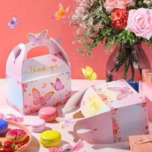 Bolsa de Papel de Lujo para Dulces, Diseño de Mariposas, Papel Impreso Offset Blanco, <span class=keywords><strong>JUMI</strong></span> JM-11121, Asa de Mano, Reciclable, para Regalos de Comida - Product Image 2