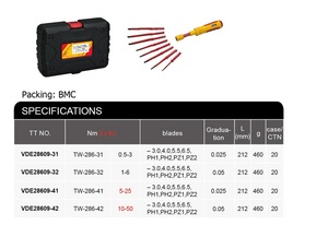 工业原始设备制造商可互换塑料<span class=keywords><strong>5</strong></span>-25纳米扭矩螺丝刀，带VDE证书1000伏绝缘工具 - Product Image 5