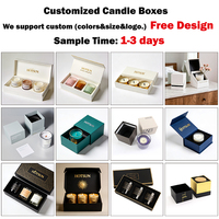 Custom Candle Box Packaging with logo square Texture Paper Cosmetic Candle Packaging Gift Paper Boxes for Candles