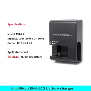 Pour <span class=keywords><strong>Nikon</strong></span> MH-25 <span class=keywords><strong>chargeur</strong></span> de EN-EL15 D850 <span class=keywords><strong>D800</strong></span> D800E D810 D810E D600E D500 D7000 D7100 D7500 D610 D750 V1 <span class=keywords><strong>chargeur</strong></span> de <span class=keywords><strong>batterie</strong></span> pour appareil photo - Product Image 5