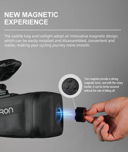 Bolsa de sillín de bicicleta impermeable verde oscuro Gaciron con función de freno inteligente de montaje magnético Luz trasera de bicicleta Gaciron - Product Image 5