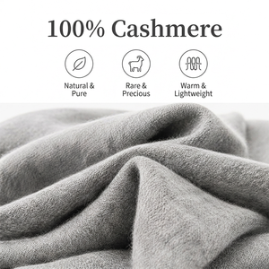 100% Cashmere Scarf Custom Logo Pure Goat Cashmere Solid Color Winter Long Shawl <b>Wrap</b> Muffler Factory Direct Wholesale - Product Image 3