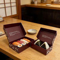 Plateau en papier jetable avec logo personnalisé, emballage alimentaire à emporter, Embalagem Sushi, boîte à sushi à emporter