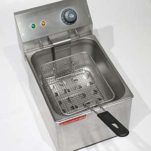 Friteuse électrique professionnelle en acier inoxydable à deux cuves et deux paniers, machine à friture pour frites, capacité 4L*2, 2KW*2 - Product Image 3