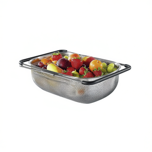 Kitchen Professional Vegetable Sieve Deluxe Large Stainless Steel <b>Colander</b> Sink <b>Strainer</b> Fruit Drainer Kitchen Tool - Product Image 2