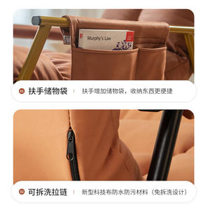 เก้าอี้โยกพับได้ทันสมัยพร้อมเบาะรองนั่งที่ซักได้สำหรับใช้ในห้องนั่งเล่นหรือระเบียงบ้าน เหมาะสำหรับผู้ใหญ่และผู้สูงอายุ นั่งสบาย - Product Image 4