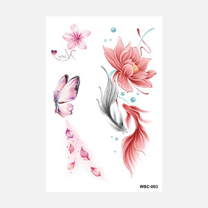 Adesivi per Tatuaggi Colorati Senza Acqua <span class=keywords><strong>con</strong></span> Disegni Floreali, <span class=keywords><strong>Farfalle</strong></span>, Fragole e Frutta, Tatuaggi Temporanei Sexy per Donne - Product Image 4