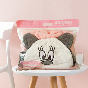 ผ้าเช็ดตัวเด็กผ้าคอรัลฟลีซมีฮู้ดลายการ์ตูน 65x140 ซม. ผ้าเช็ดตัวชายหาดแบบสวมใส่ได้สำหรับเด็ก - Product Image 2