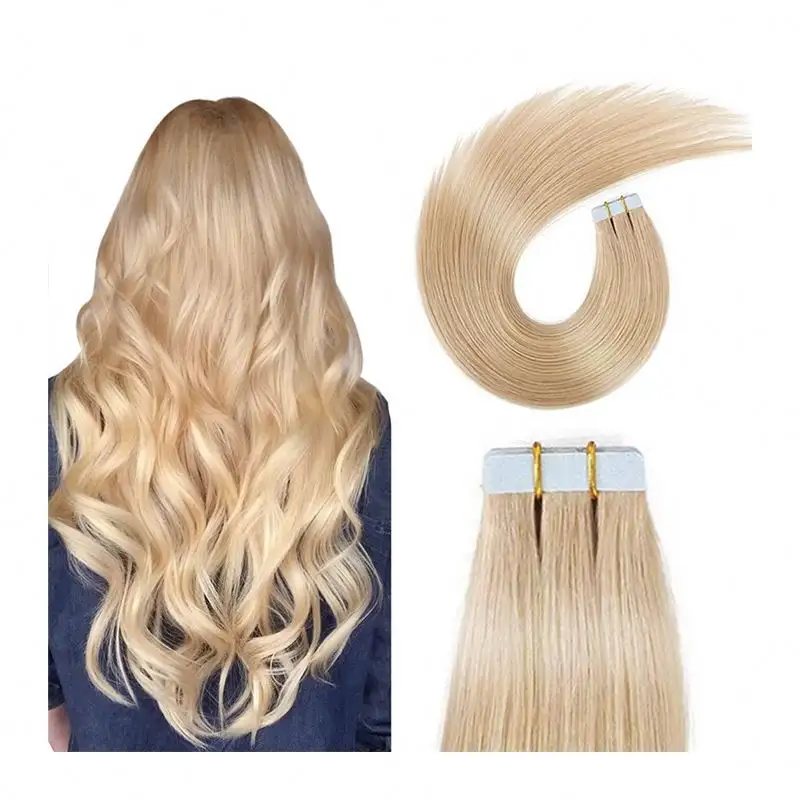 Isweet Naadloze Pu Huid Inslag Snap Vuile Blonde Remy Zijdeachtige Rechte Golf 100% Natura Menselijk Haarband In Hair Extensions