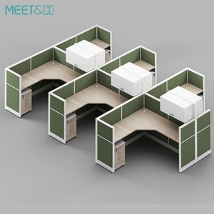 Muebles de Oficina Modulares Modernos, Estación de Trabajo con Cubículos de 2-4-6 Plazas, Escritorio con Partición Flexible para Oficina en Casa o Taller - Product Image 3