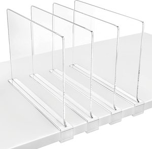 Clear Closets Shelf Dividers Cabinet Storage Rack Acrylic Plastic Closet Shelf Divider