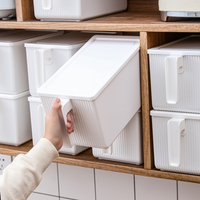 Hete Verkopende Keuken Groente Fruit Opbergdozen Stapelbare Koelkast Organizer Set Met Deksel Handvat