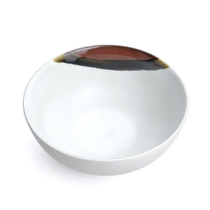 Tigela de Porcelana Celadon Branca com Borda Marrom Pintada à Mão, Tigela Redonda de Cerâmica para Sopa, Arroz e Macarrão para Hotel, Restaurante e Cozinha - Product Image 5