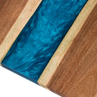 Gadgets pour la maison 2026 Planche à découper rectangulaire extra large en résine bleue et bois, pratique et unique, pour outils de cuisine durables