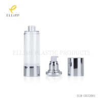 Botellas con Bomba Airless con Tapa de Aluminio, Cuerpo Transparente AS e Interior de PP para Cuidado de la Piel