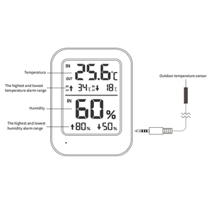 Indoor/Outdoor Thermometer Hygrometer Household <strong>Temperature</strong> and <strong>Humidity</strong> <strong>Tester</strong> Moisture Meter - Product Image 4
