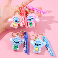 Nouveau porte-clés en peluche brodé, figurine en plastique souple, pendentif créatif en PVC pour clés de voiture, motif bébé interstellaire