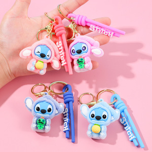 Nouveau porte-clés en peluche brodé, figurine en plastique souple, pendentif créatif en PVC pour clés de voiture, motif bébé interstellaire - Product Image 5