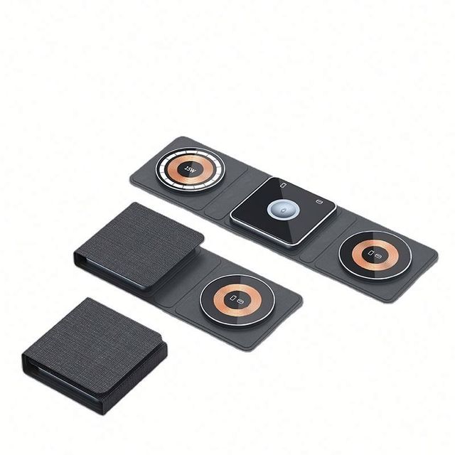 3 in 1 Folding Magnetic Wireless Charger 15w Fold Fast Charging Stand Mobile Phone Portable Foldable Wireless Charger 3 in 1