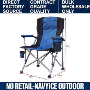 Heavy Duty High Back Folding <b>Camping</b> Chair 330LBS Capacity with Cup Holder <b>Storage</b> Pocket for Outdoor Fishing Beach - Product Image 2