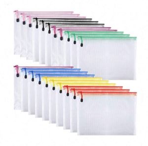 กระเป๋าซิปตาข่าย A4 กระเป๋าเอกสารกันน้ำ คละสี สำหรับจัดระเบียบสำนักงาน - Product Image 1