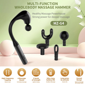 Handheld tragbare Körper Deep Tissue Curved Griffe Rücken massage pistole mit 4 Massage köpfen Einstellbare Intensität Massage hammer - Product Image 2