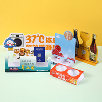 Support d'affichage de comptoir en PVC imprimé sur mesure pour code QR, étiquette de prix, cosmétiques, boissons, promotion POS, publicité, présentoir