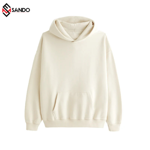 Wholesale 100% Cotton Fleece <b>Men's</b> Hoodie Custom Logo Boxy Fit Pullover 3D Embroidered Pattern Double Layer 500 GSM Sweatshirt - Product Image 4