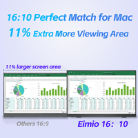 Moniteur portable Eimio 240Hz 16 pouces 2.5K, compatible VESA, moniteur externe pour ordinateur portable, PC, téléphone, Mac, extension d'écran pour ordinateur portable, OEM