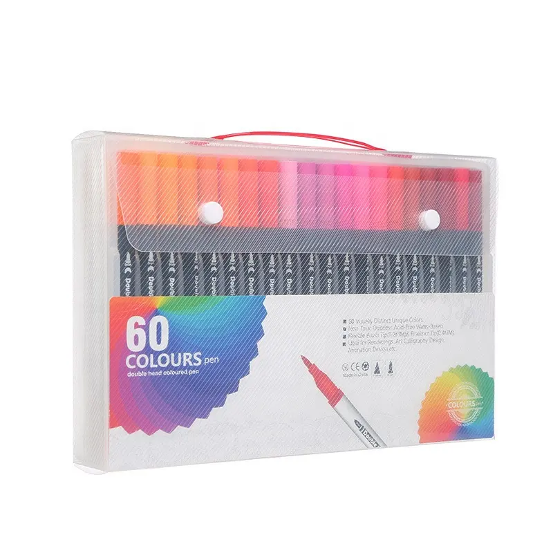 120 couleurs stylo aquarelle 1mm stylo fineliner pointe brosse ensemble de papeterie pour écolier marqueur stylo promotion pastel surligneur