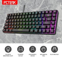 Yeni En Popüler Membran LED RGB USB Type-C İnce Arkadan Aydınlatmalı Su Geçirmez Plastik Mini Oyun Kablolu Klavye