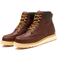 Bottes de travail en cuir Crazy Horse style 2023, légères, semelle EVA Phylon, cousues Goodyear