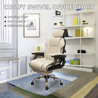 Chaise pivotante en cuir synthétique réglable et extensible pour le bureau à domicile - Confort assis pour de longues heures, chaise de jeu