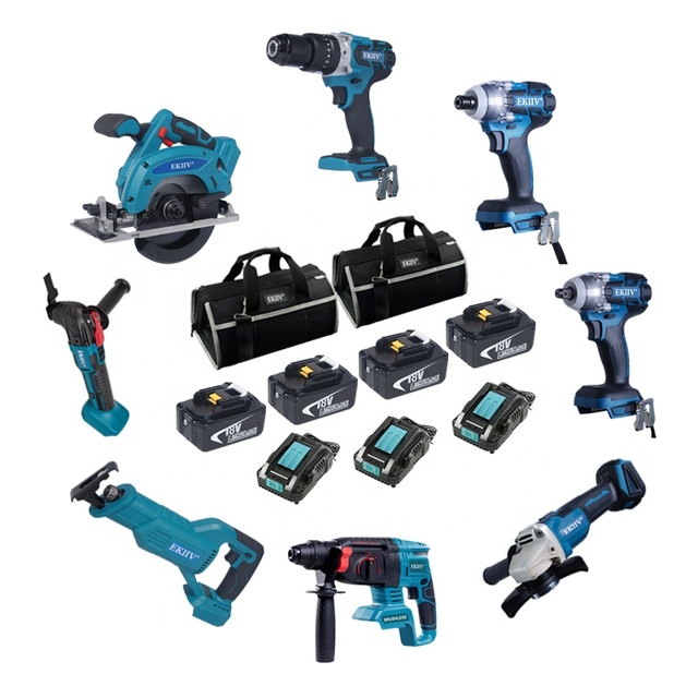 Wholesale M Socket Brushless Drill Set 21v 18V 4.0ah 5.0ah 6.0ah  Lithium-Ion Battery Power Cordless Tools Combo Set