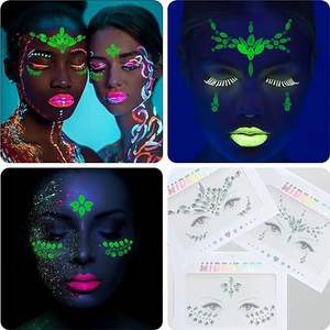 Autocollant <span class=keywords><strong>de</strong></span> cristaux fluorescents <span class=keywords><strong>de</strong></span> conception <span class=keywords><strong>de</strong></span> sirène rougeoyante auto-adhésif <span class=keywords><strong>tatouage</strong></span> <span class=keywords><strong>de</strong></span> strass lumineux pour des événements <span class=keywords><strong>de</strong></span> fête - Product Image 6