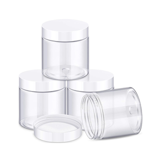 Tarros de plástico PET transparente de 1oz-16oz 150ml-200ml con tapas para crema de ojos, mascarilla facial, exfoliante y manteca corporal - Product Image 1
