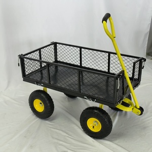 Heavy Duty 500 Lbs Capacity Wagon <strong>Cart</strong> With Removable Mesh Sides Convert Flatbed Farm Yard Garden Steel Mesh Garden <strong>Cart</strong> - Product Image 3