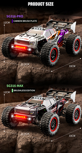 Auto <span class=keywords><strong>RC</strong></span> ZLL SG316 MAX 2.4G 80KM/H, Giocattolo Telecomandato Brushless 4WD, Monster Truck ad Alta Velocità, Auto <span class=keywords><strong>RC</strong></span> Off-Road per <span class=keywords><strong>Drift</strong></span> - Product Image 6