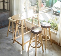 Günstige Flachpack-Möbel Moderner Holz-Drehhocker für Esszimmer, Kücheninsel und Café-Theke
