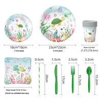 Assiettes et serviettes de décoration pour fête sous-marine, fournitures pour fête d'anniversaire sur le thème des animaux marins, fournitures pour fête de bébé